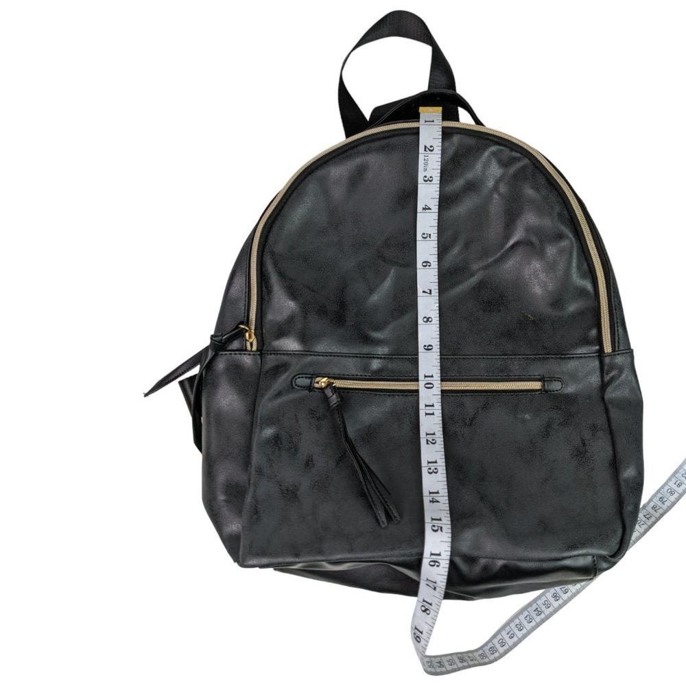 Faux Leather Backpack with Gold Hardware, Large - Picture 8 of 12